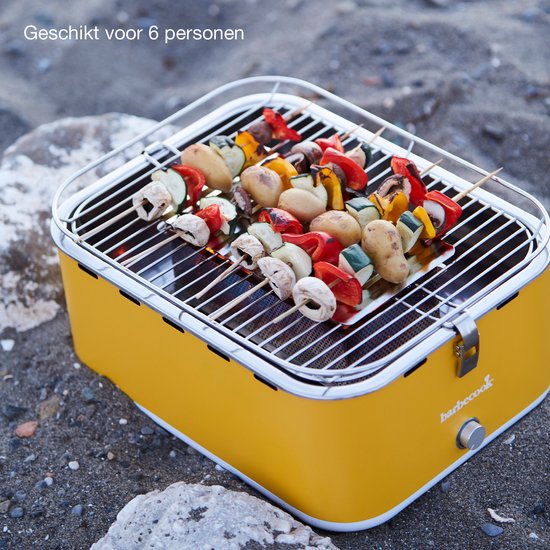 Barbecook Carlo - Tafel BBQ - Houtskool BBQ barbecue - Incl. Draagtas - Sunshine Yellow - 44 x 33 x 21cm van Barbecook — afbeelding 4