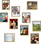 Gouden Fotolijst set - 10 Stuks - Goud - 10x15 CM - Wandlijst & Tafellijst