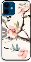 Case Company® - iPhone 12 mini hoesje - Japanse bloemen - Biologisch Afbreekbaar Telefoonhoesje - Bescherming alle Kanten en Schermrand