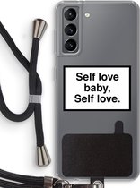 Case Company® - Samsung Galaxy S21 hoesje met Koord - Self love - Telefoonhoesje met Zwart Koord - Bescherming aan alle Kanten en Over de Schermrand