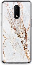 Case Company® - OnePlus 7 hoesje - Goud marmer - Soft Cover Telefoonhoesje - Bescherming aan alle Kanten en Schermrand