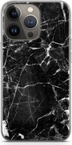 Case Company® - iPhone 13 Pro hoesje - Zwart Marmer - Soft Cover Telefoonhoesje - Bescherming aan alle Kanten en Schermrand