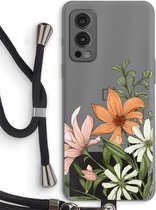 Case Company® - OnePlus Nord 2 5G hoesje met Koord - Floral bouquet - Telefoonhoesje met Zwart Koord - Bescherming aan alle Kanten en Over de Schermrand