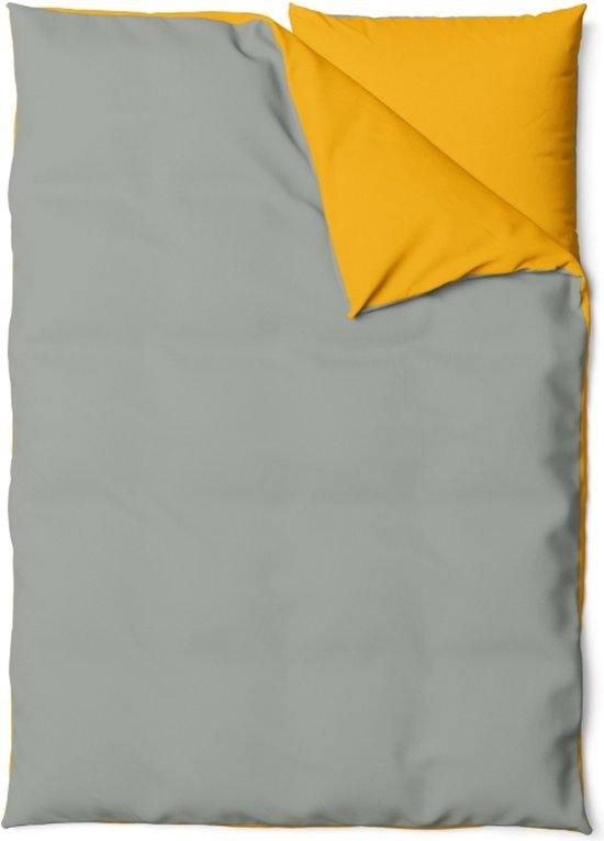 Charm & Co Dubbelzijdig Geel Grijs - Dekbedovertrek - Lits-jumeaux - 240 x 200/220 van Merkloos — afbeelding 2