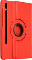 Geschikt voor Samsung Galaxy Tab S7 Hoesje - 11 inch -Tab S8 Hoesje - Draaibare Book Case Rood