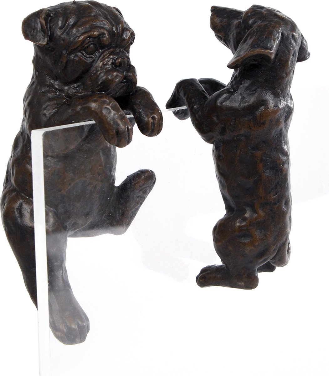 Sculptuur bulldog teckel l5b5h9 cm