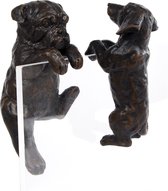 Sculptuur "Bulldog & teckel" zwart a2 polystone 5,5x5x9cm