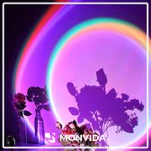 MONVIDA SUNSET LAMP™️ - 16 kleuren -  Inc. afstandsbediening - 4 Overgangseffecten - Lichttherapie - Aanpasbare hoek van 360° - Maak unieke content - Populair op Tiktok & Instagram