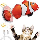 Jouet électrique pour chat - Jouet pour chat - speelgoed de poisson dansant et en mouvement - Poisson à l'herbe à chat - Rechargeable par USB - Poisson avec lequel les chats peuvent jouer - Lavable -