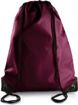 8x stuks sport gymtas/draagtas in kleur bordeaux rood met handig rijgkoord 34 x 44 cm van polyester en verstevigde hoeken