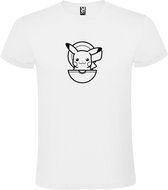 Wit T-shirt ‘Pikachu in Pokeball’ Zwart Maat XS