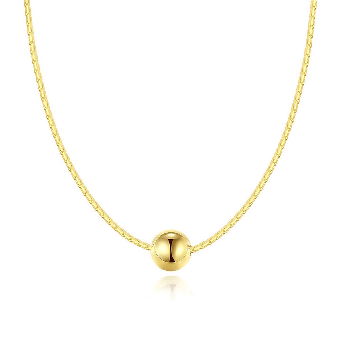Halsketting zilver 925 Sana III 14k goud verguld - Goudkleurige ketting met bal van Sophie Siero - Geschenkverpakking - Sieraad