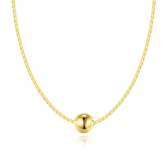 Halsketting zilver 925 Sana III 14k goud verguld  - Goudkleurige ketting met bal van Sophie Siero - Geschenkverpakking - Sieraad