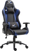 Nordic Gaming Teen Racer gamestoel met verstelbare armleuningen en rugleuning zwart, blauw.