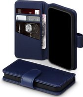 iPhone 12 Mini Bookcase hoesje - CaseBoutique - Effen Donkerblauw - Leer