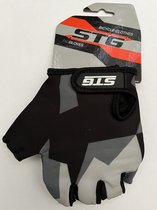 STG korte wielrenhandschoenen | fietshandschoenen, kleur: Zwart/grijs, maat M