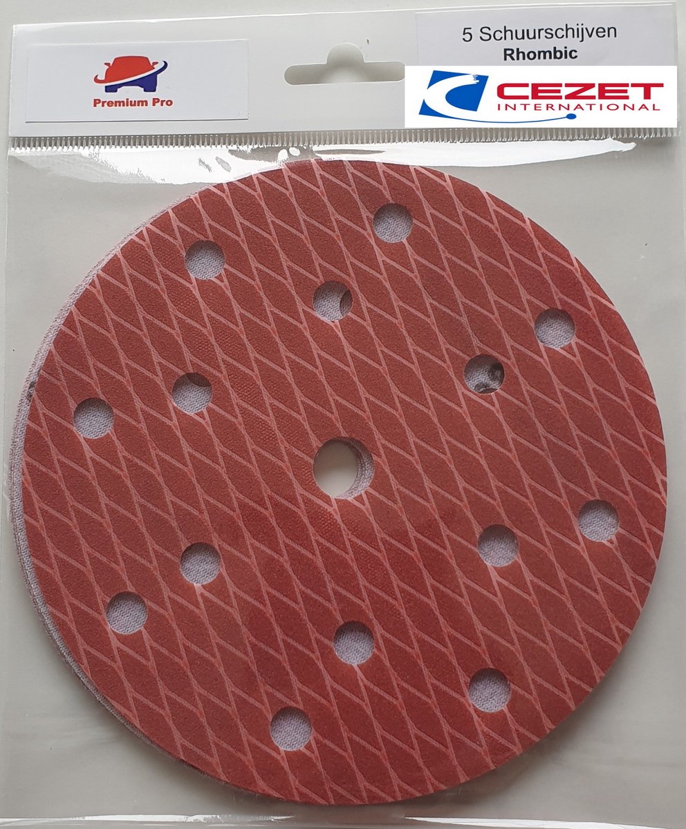 Rhombic schuurpapier disc - 15 gaten - P 320 - 10 stuks - onscheurbaar - duurzaam - schuren auto's, boten, hout enz.