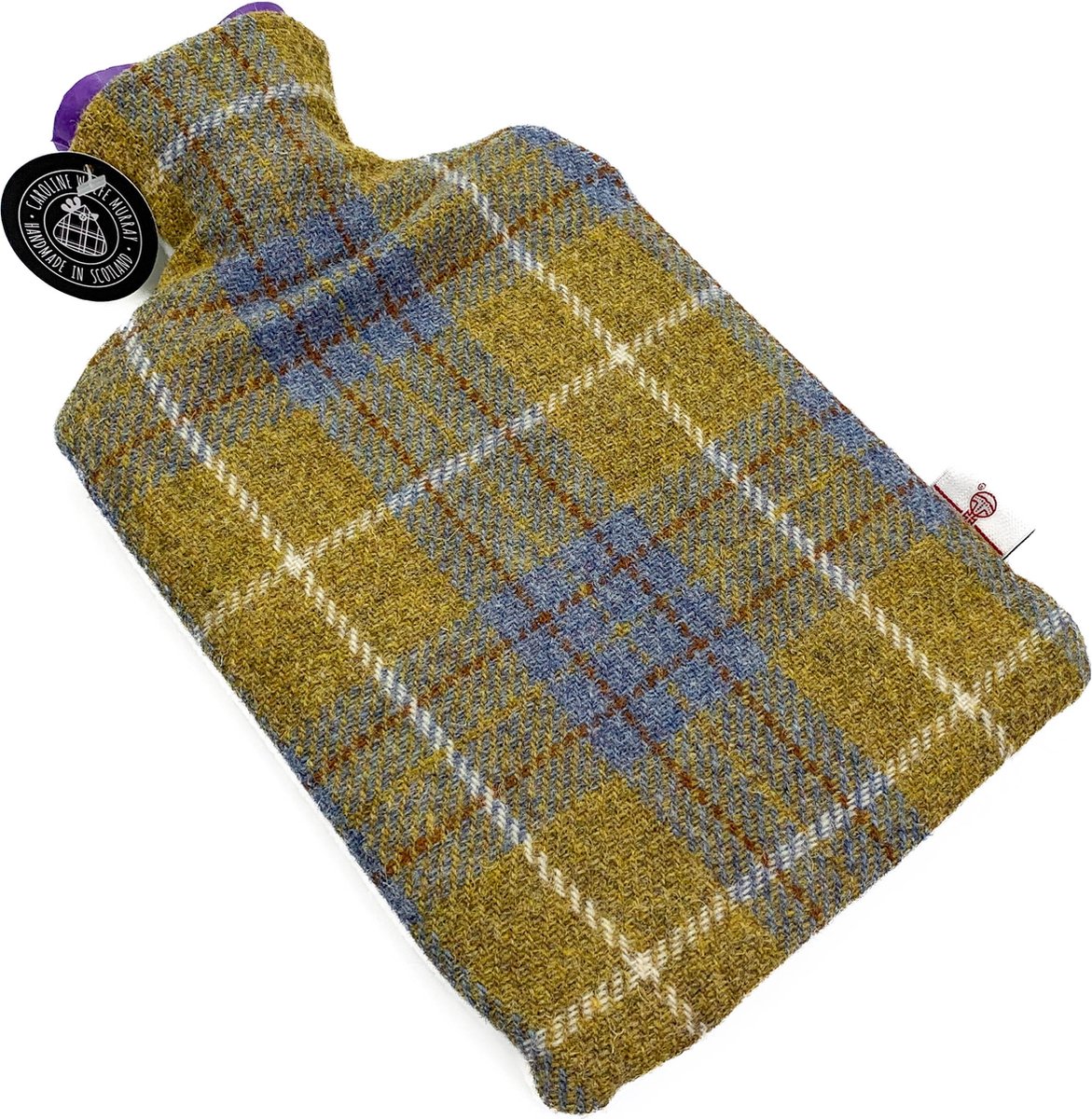 Kruik Mosterd Blauw - 2 liter - Harris tweed - Handgemaakt in Schotland - Caroline Wolfe Murray
