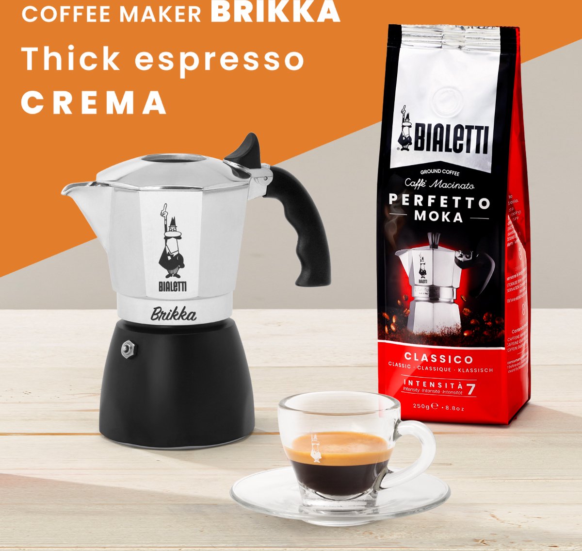 Bialetti Brikka 2 Tasses Moka Café Expresso + Plat Induction
