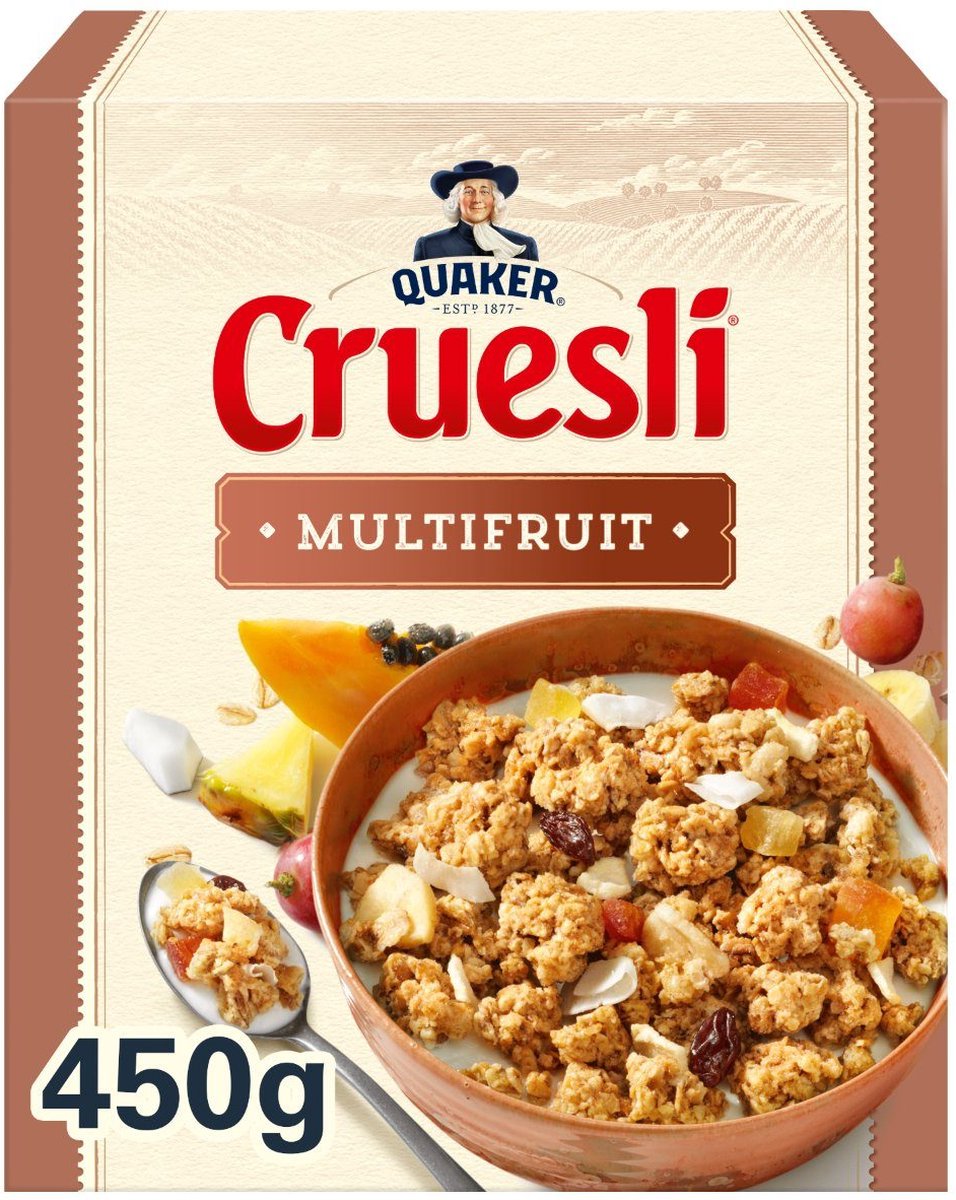 Quaker Cruesli Appel Rozijn 450 gram 3 Grote Pakken Ontbijtgranen