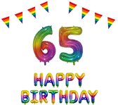 65 jaar Verjaardag Versiering Pakket Regenboog