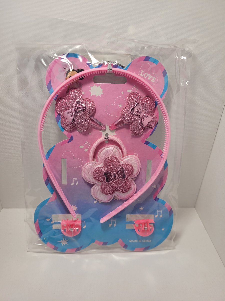 LG-Imports haaraccessoires set roze