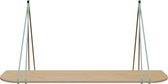 Leren split-plankdragers - Handles and more® - 100% leer - LICHTBLAUW - set van 2 / excl. plank (leren plankdragers - plankdragers banden - leren plank banden)