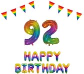 92 jaar Verjaardag Versiering Pakket Regenboog
