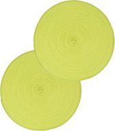 Set van 4x stuks placemats limegroen - gevlochten kunststof - 38 cm - Onderleggers