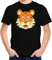 Cartoon tijger t-shirt zwart voor jongens en meisjes - Kinderkleding / dieren t-shirts kinderen 110/116