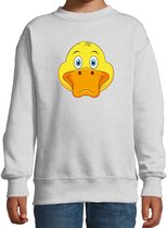 Cartoon eend trui grijs voor jongens en meisjes - Kinderkleding / dieren sweaters kinderen 122/128