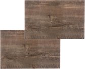 Set van 4x stuks placemats hout print eiken - PVC - 45 x 30 cm - Onderleggers