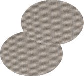 Set van 10x stuks placemats Maoli zwart/beige kunststof 48 x 35 cm - 48 x 35 cm - Tafel onderleggers