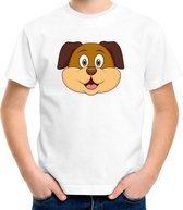 Cartoon hond t-shirt wit voor jongens en meisjes - Kinderkleding / dieren t-shirts kinderen 134/140