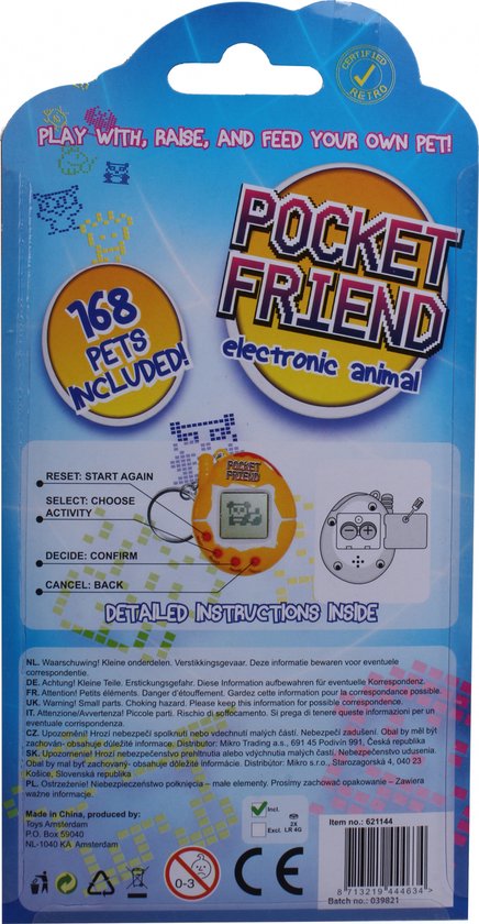 Thumbnail van een extra afbeelding van het spel Toys Amsterdam Huisdier Pocket Friend Elektronisch 6 Cm Oranje