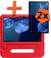 Hoes Geschikt voor Lenovo Tab P11 Hoes Bumper Kindvriendelijk Kids Case Met 2x Screenprotector - Hoesje Geschikt voor Lenovo Tab P11 Hoesje Shockproof Cover Hoes - Rood