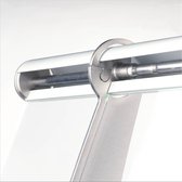 Schulte deurluifel gebogen - afdak - 200x95cm - 4mm gesatineerd acrylglas - mat geborsteld RVS-wandsteunen