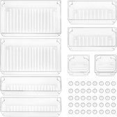 Lade organizer set doorzichtig kledingkast organisatiesysteem kunststof opbergdoos lade verdeler containers 8 stuks