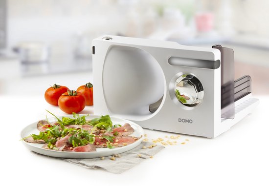 DOMO DO523S Snijmachine – Elektrisch - Gekarteld RVS Mes Ø 17 cm – Allessnijder - 120W