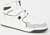 Valentino One Stud sneaker van kalfsleer - wit/zwart/grijs - Maat 42