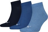 Puma Quarter Sokken Plain 3-pack True Blue