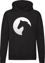 Paard logo rond | paard | dieren | horse| Unisex | Trui | Sweater | Hoodie | Capuchon | Zwart