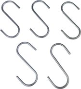 S-haken / ophanghaken - Zilver - Set van 5 - Metaal - Ophanghaken