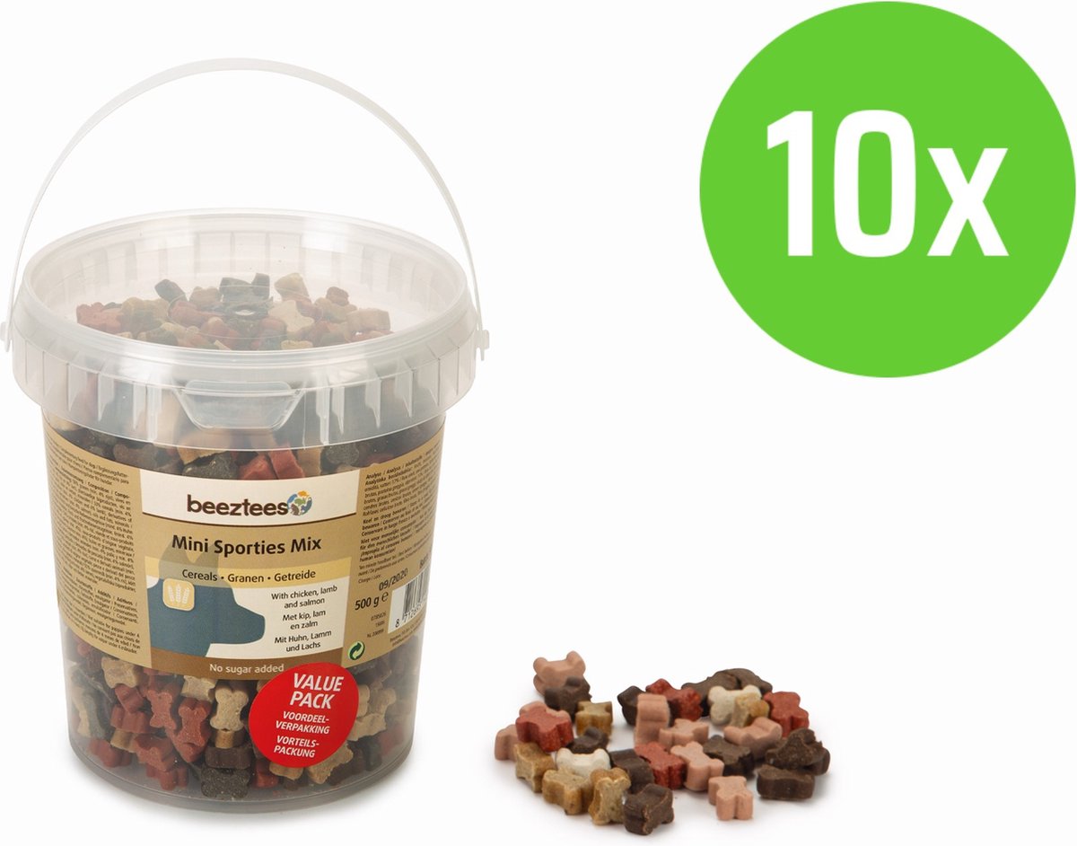 Beeztees Mini Sporties Mix - hondensnack - 500 gram - 10 verpakkingen