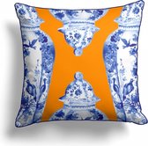Piece of Trend - Sierkussen - Trendy - Maxx Dynasty orange delft blue - 43 x 43