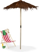 Parasol de plage Relaxdays Hawaii - parasol avec poils de palmier - parasol de jardin - résistant aux intempéries - nature - L