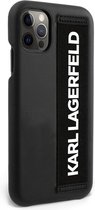 iPhone 12/12 Pro Backcase hoesje - Karl Lagerfeld - Effen Zwart - Kunstleer