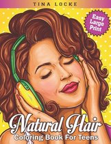 Easy Large Print Natural Hair Coloring Book For Teens: Big Coloring Book Black and Brown Girls with Natural Curly Hair ।
