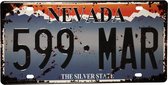 Kenteken plaat Nevada - Metalen bord - Metalen borden - Metal sign - Decoratie - Wandbord - Wand bord - 15 x 30 cm - Uniek - Mancave - Bar - Snelle levering - Cave & Garden
