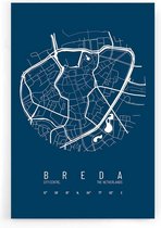 Walljar - Stadskaart Breda Centrum IV - Muurdecoratie - Poster
